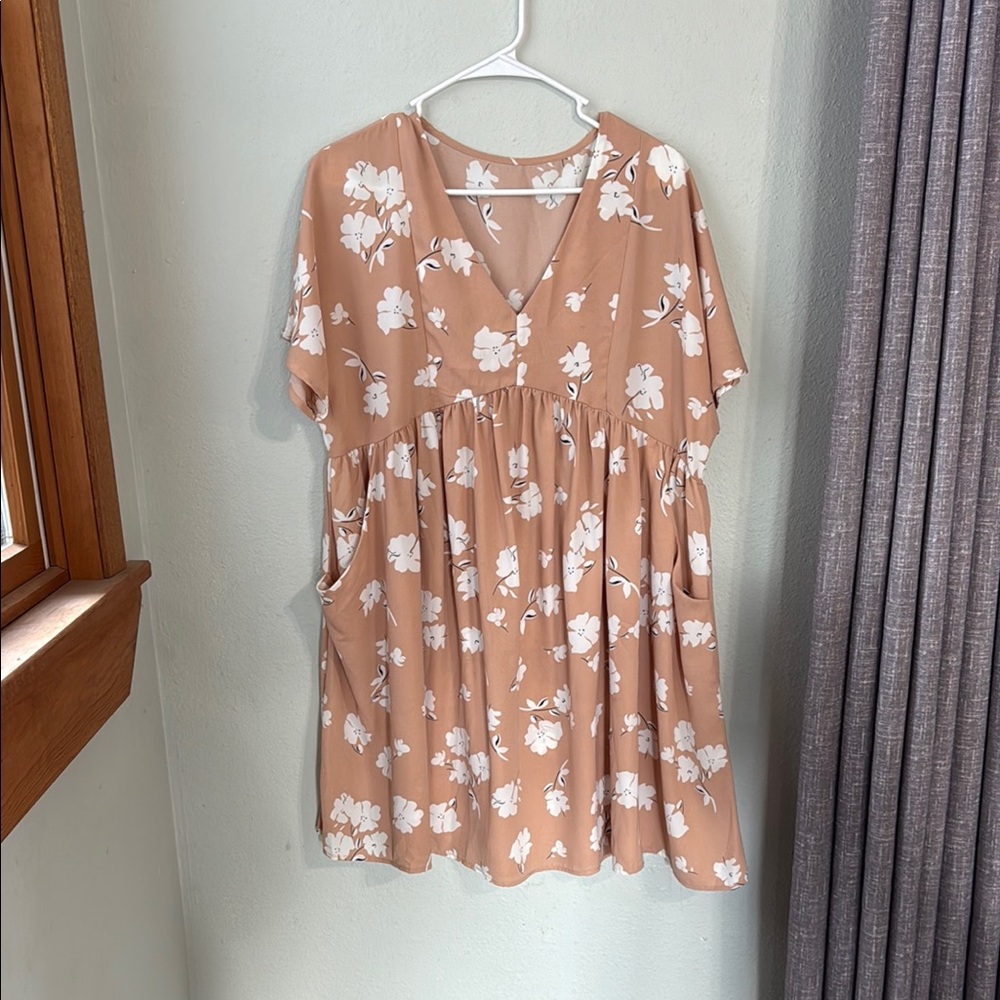 Floral V-Neck Dress with Pockets
